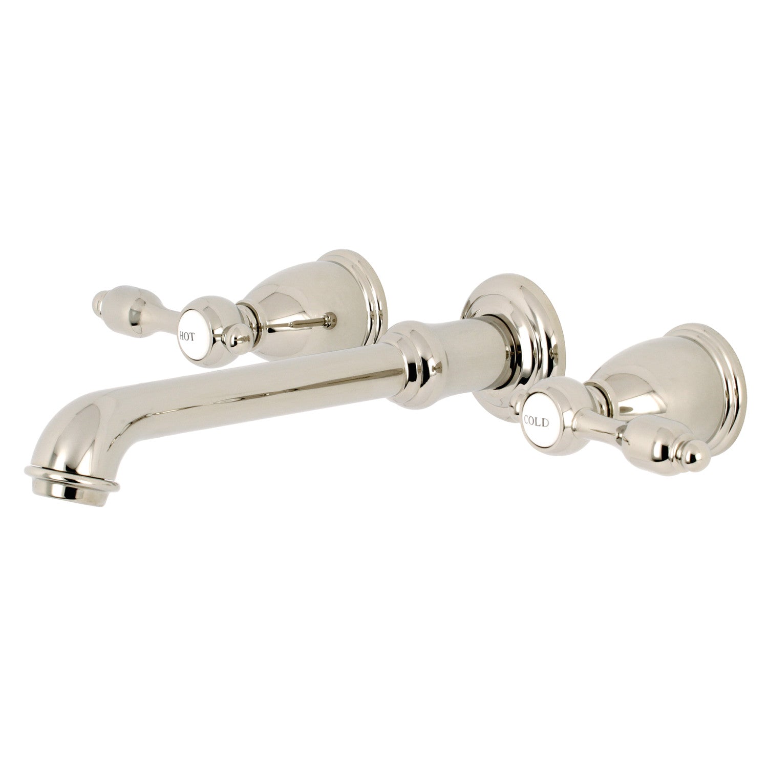 Kingston Tulare KS7126TAL - Tudor Double-Handle 3-Hole Wall Mount Bathroom Faucet, Polished Nickel — image 1